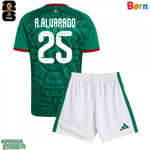 Mexico Roberto Alvarado #25 Replika Babytøj Hjemmebanesæt Børn VM 2026 Kortærmet (+ Korte bukser)
